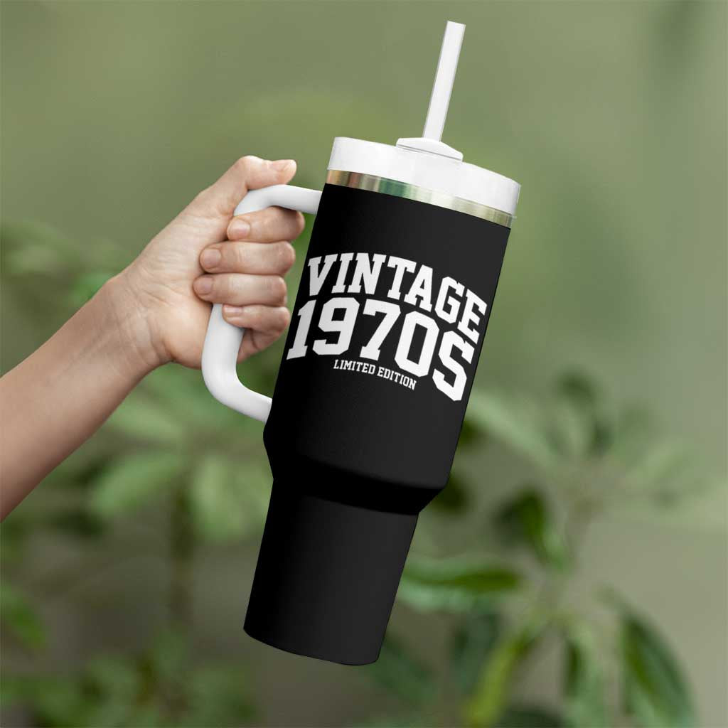 Vintage 1970s Limited Edition Tumbler With Handle Vintage Varsity Funny Cool 1970 Theme