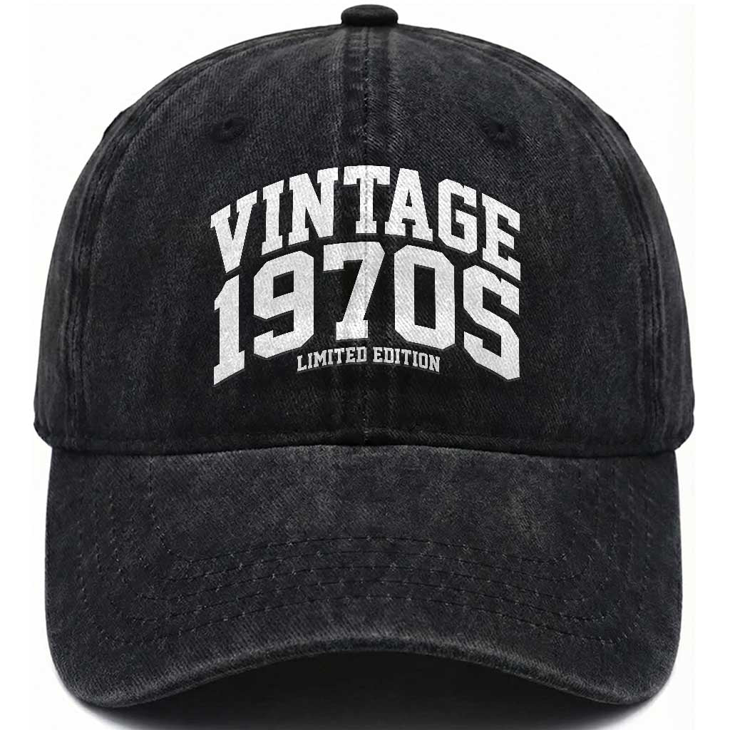 Vintage 1970s Limited Edition Washed Cotton Baseball Cap Vintage Varsity Funny Cool 1970 Theme