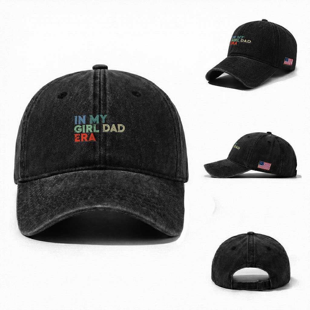 Funny In My Girl Dad Era Washed Cotton Baseball Cap Fathers Day Presents From Daughter