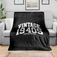 Vintage 1940s Limited Edition Throw Blanket Vintage Varsity Funny Cool 1940 Theme