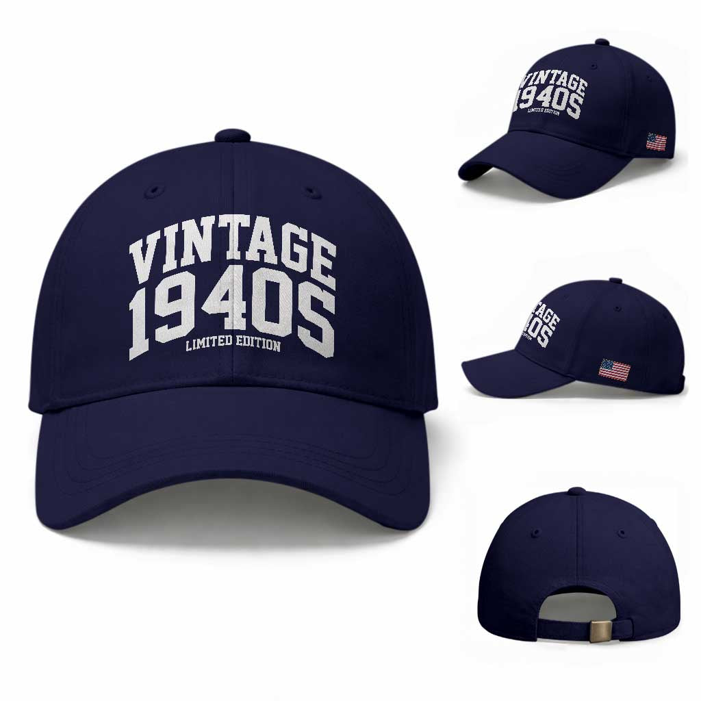 Vintage 1940s Limited Edition Baseball Cap Vintage Varsity Funny Cool 1940 Theme
