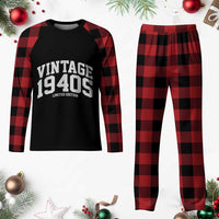 Vintage 1940s Limited Edition Plaid Pajama Set Vintage Varsity Funny Cool 1940 Theme