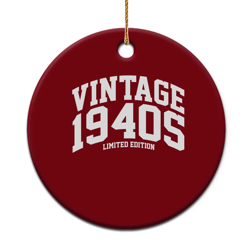 Vintage 1940s Limited Edition Ceramic Ornament Vintage Varsity Funny Cool 1940 Theme