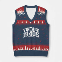 Vintage 1940s Limited Edition V-Neck Knit Sweater Vest Vintage Varsity Funny Cool 1940 Theme