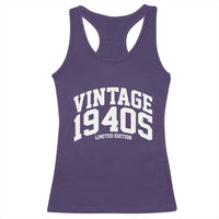 Vintage 1940s Limited Edition Racerback Tank Top Vintage Varsity Funny Cool 1940 Theme
