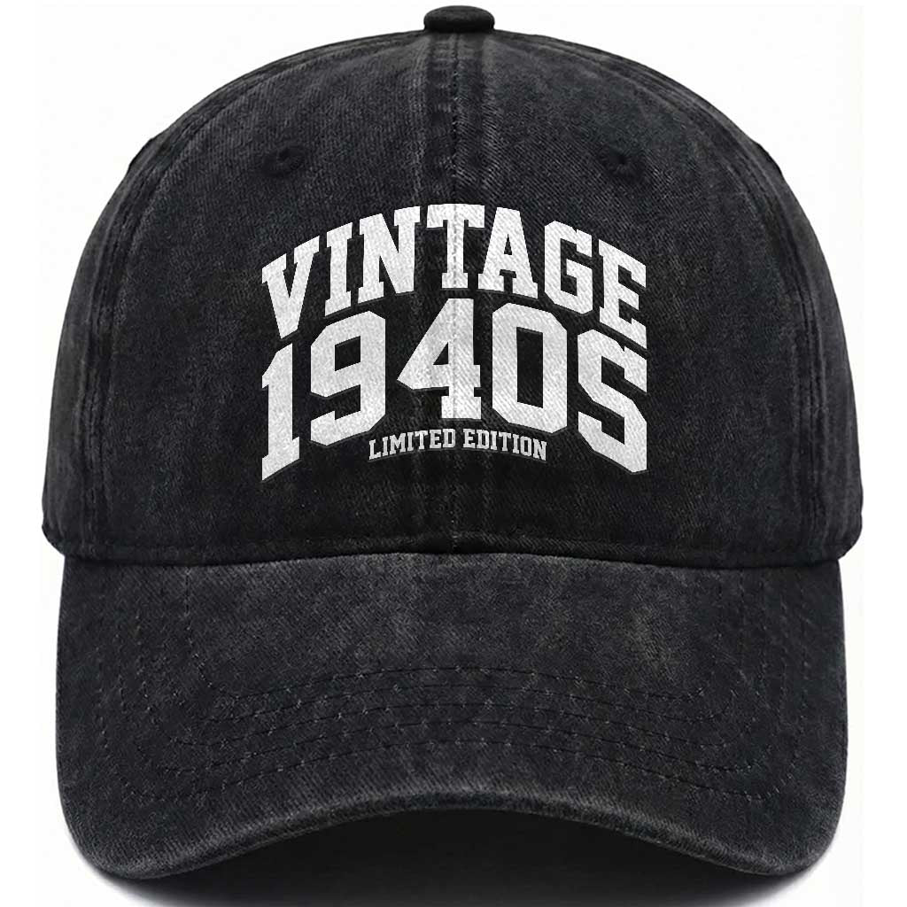 Vintage 1940s Limited Edition Washed Cotton Baseball Cap Vintage Varsity Funny Cool 1940 Theme