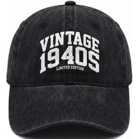 Vintage 1940s Limited Edition Washed Cotton Baseball Cap Vintage Varsity Funny Cool 1940 Theme
