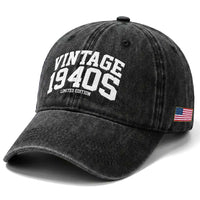 Vintage 1940s Limited Edition Washed Cotton Baseball Cap Vintage Varsity Funny Cool 1940 Theme
