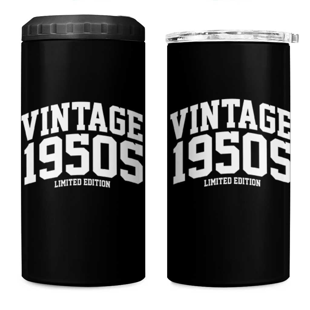 Vintage 1950s Limited Edition 4 in 1 Can Cooler Tumbler Vintage Varsity Funny Cool 1950 Theme