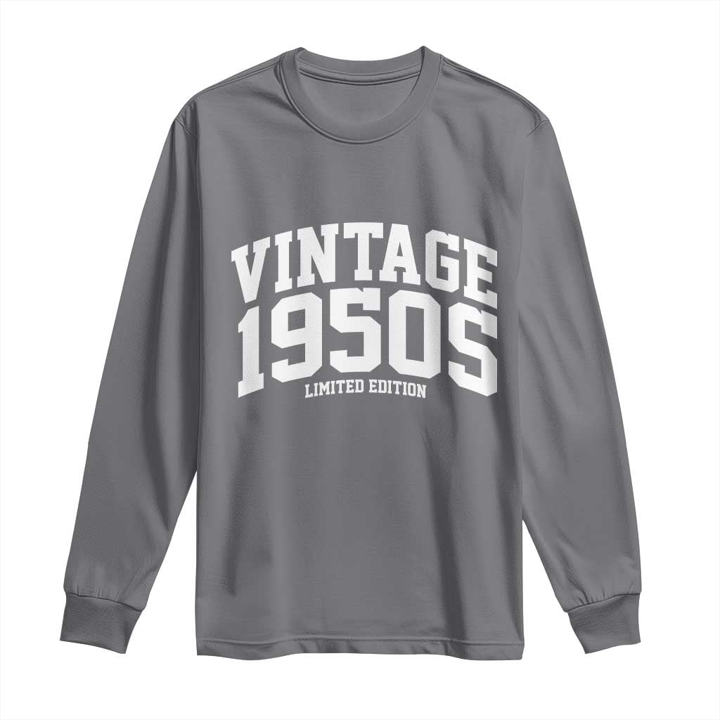 Vintage 1950s Limited Edition Long Sleeve Shirt Vintage Varsity Funny Cool 1950 Theme