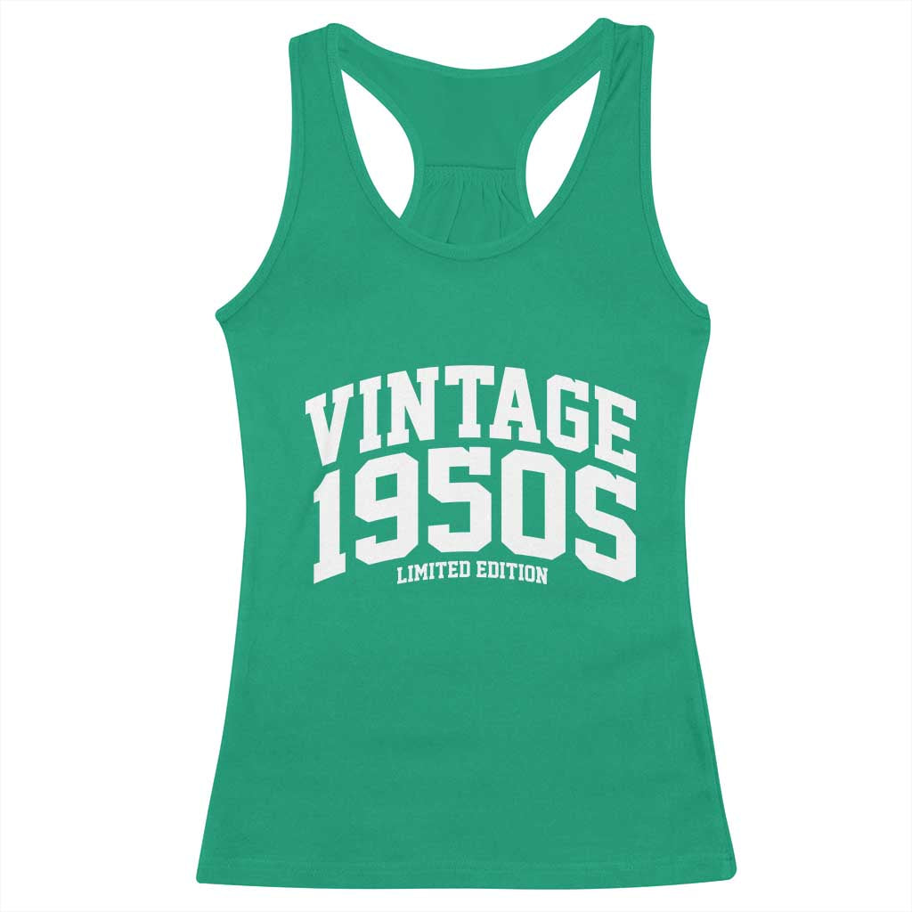 Vintage 1950s Limited Edition Racerback Tank Top Vintage Varsity Funny Cool 1950 Theme