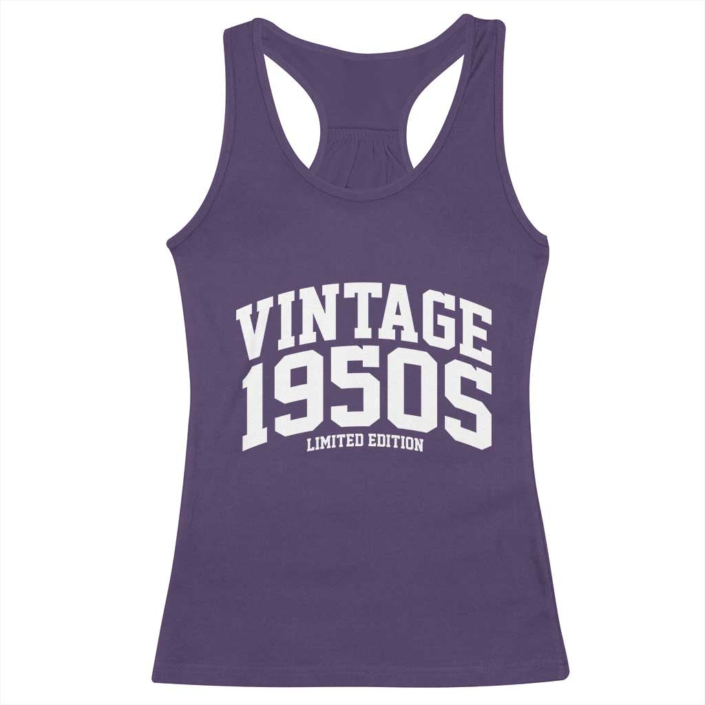 Vintage 1950s Limited Edition Racerback Tank Top Vintage Varsity Funny Cool 1950 Theme