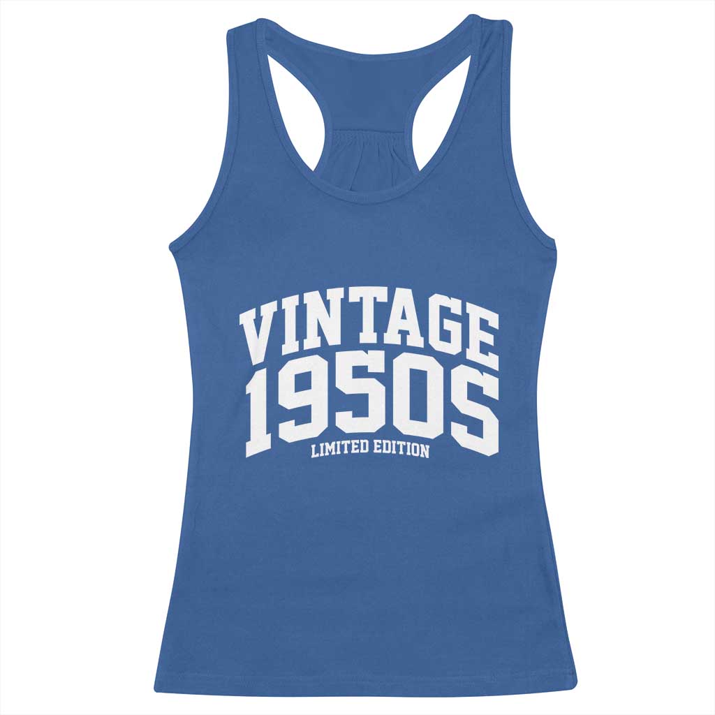 Vintage 1950s Limited Edition Racerback Tank Top Vintage Varsity Funny Cool 1950 Theme