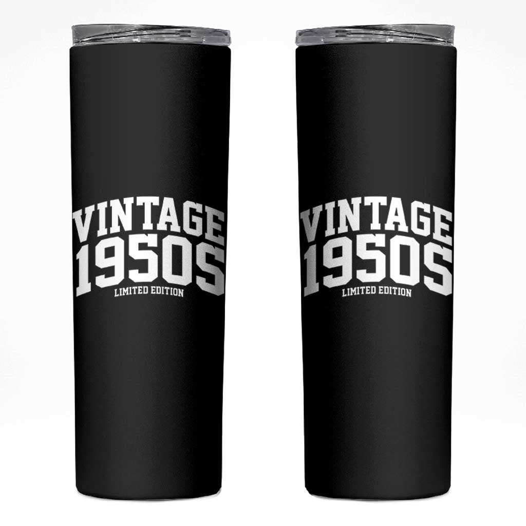 Vintage 1950s Limited Edition Skinny Tumbler Vintage Varsity Funny Cool 1950 Theme