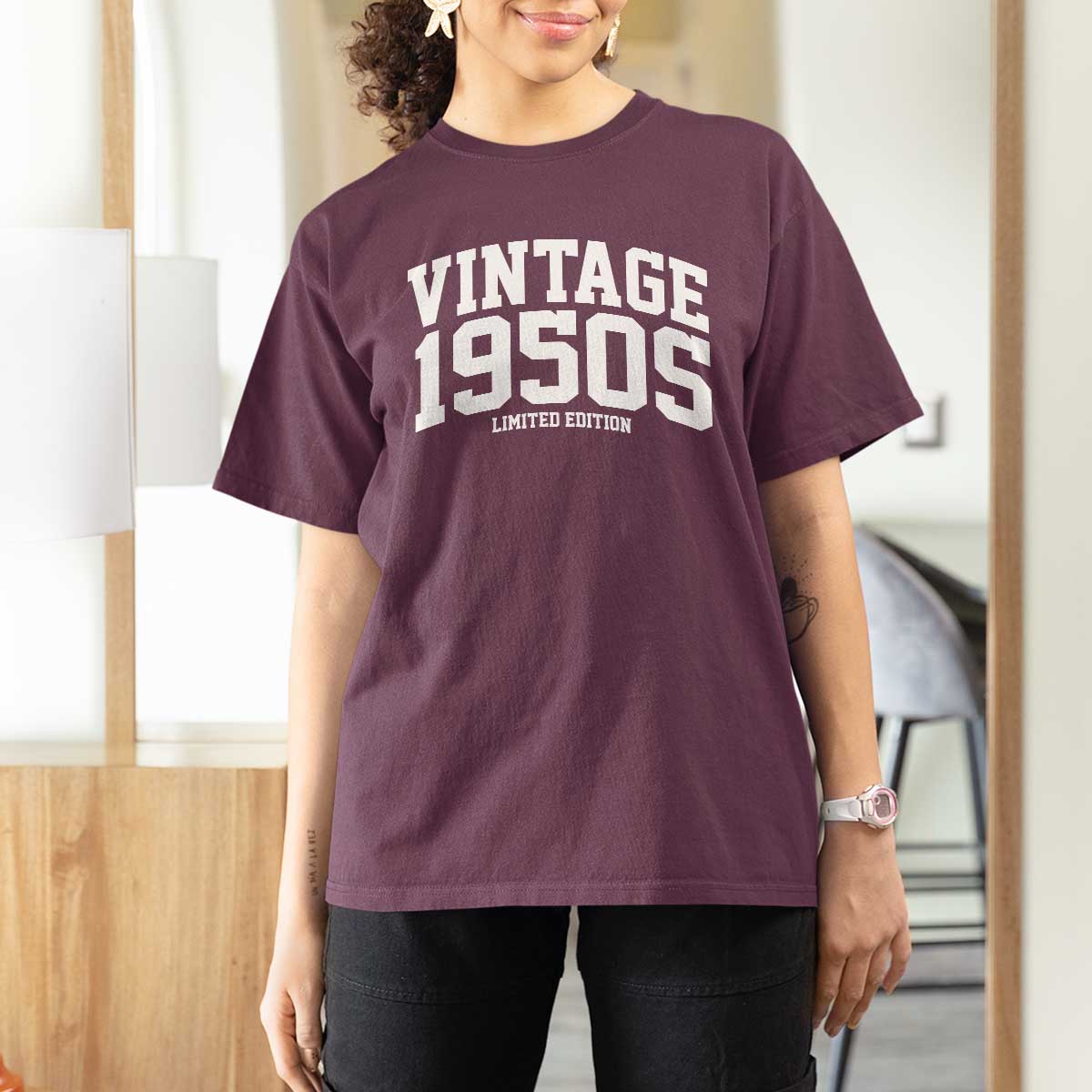 Vintage 1950s Limited Edition T Shirt For Women Vintage Varsity Funny Cool 1950 Theme