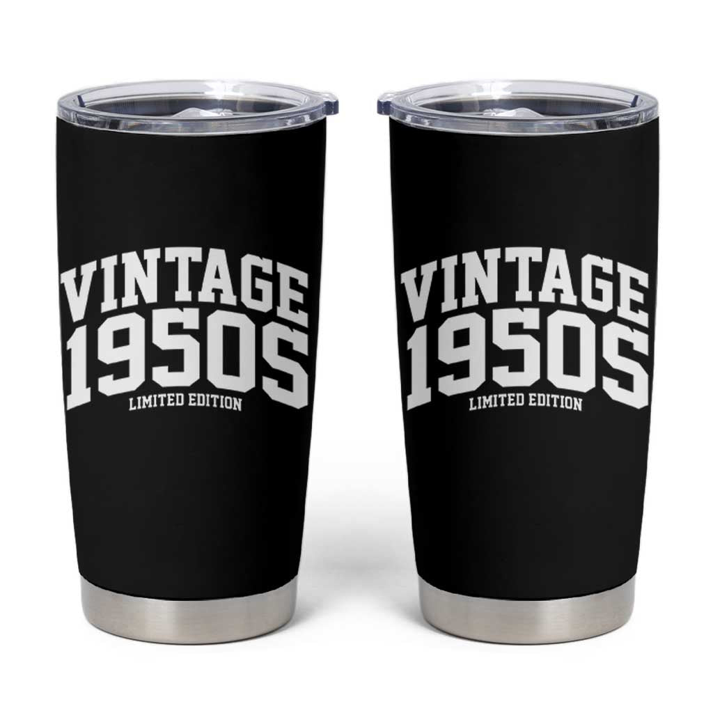 Vintage 1950s Limited Edition Tumbler Cup Vintage Varsity Funny Cool 1950 Theme