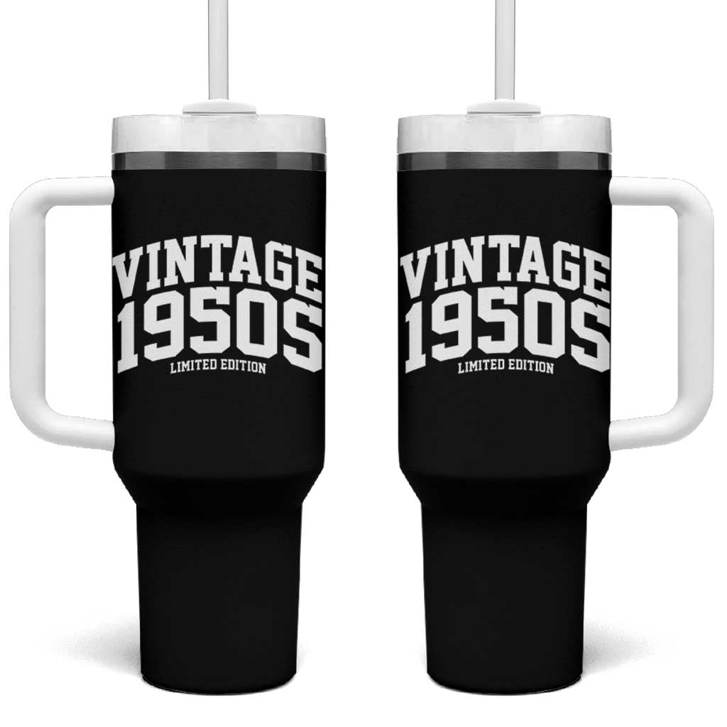 Vintage 1950s Limited Edition Tumbler With Handle Vintage Varsity Funny Cool 1950 Theme