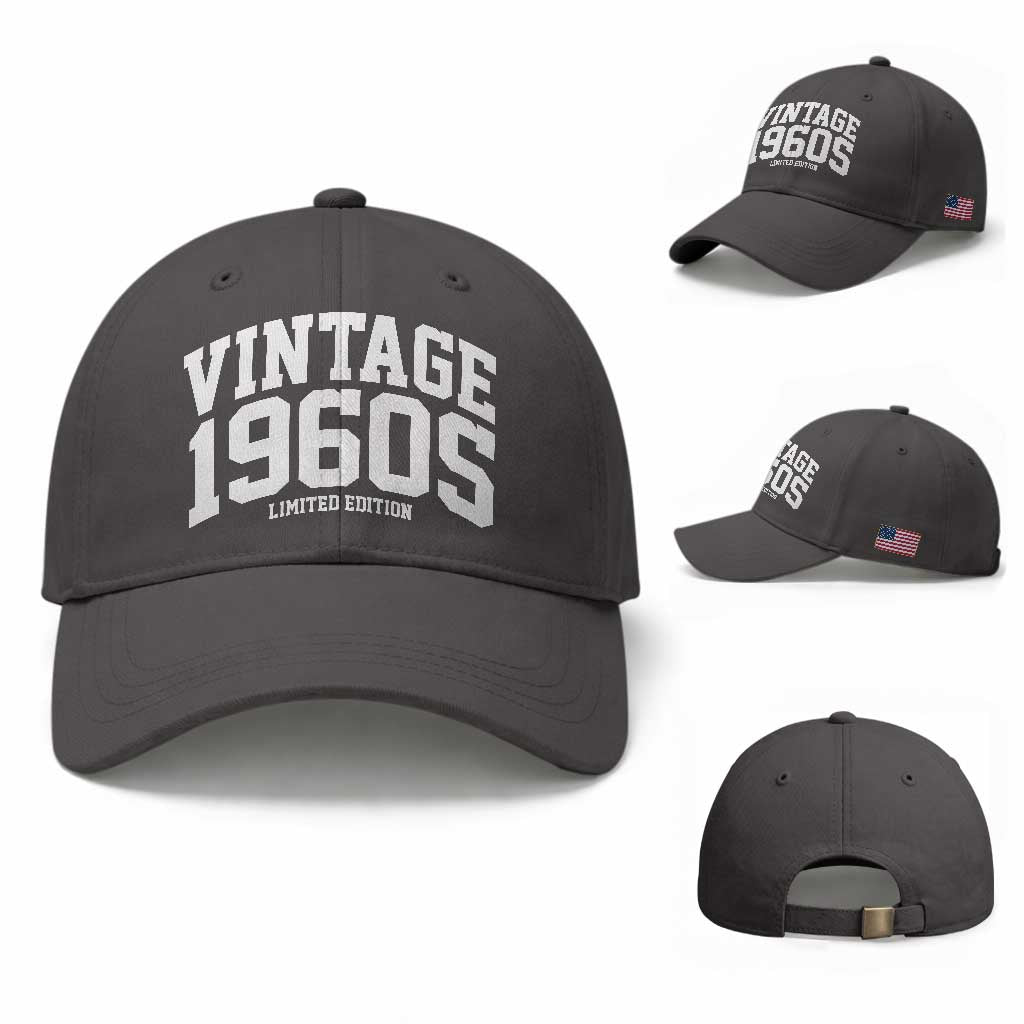 Vintage 1960s Limited Edition Baseball Cap Vintage Varsity Funny Cool 1960 Theme