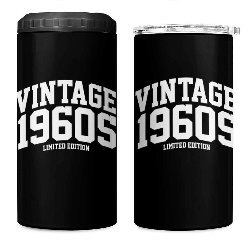 Vintage 1960s Limited Edition 4 in 1 Can Cooler Tumbler Vintage Varsity Funny Cool 1960 Theme
