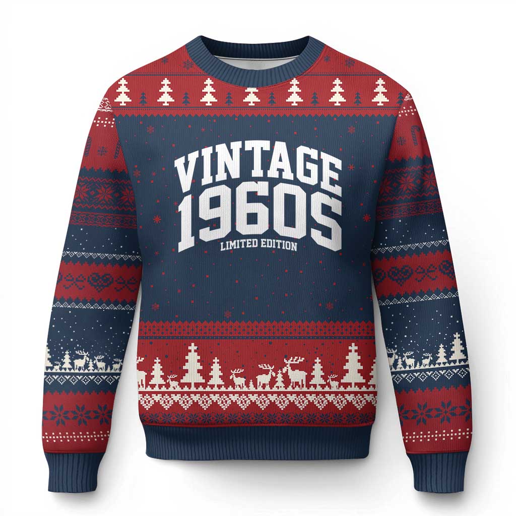 Vintage 1960s Limited Edition Ugly Christmas Sweater Vintage Varsity Funny Cool 1960 Theme