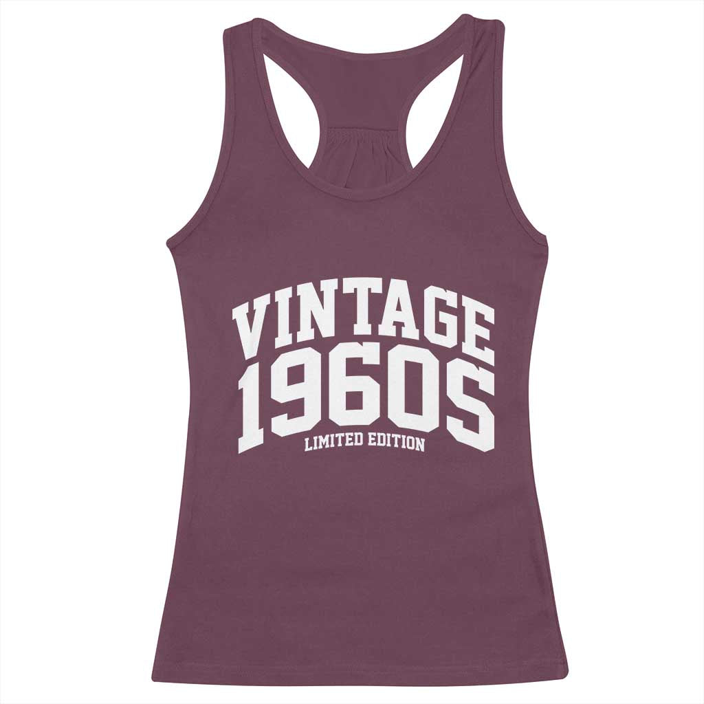 Vintage 1960s Limited Edition Racerback Tank Top Vintage Varsity Funny Cool 1960 Theme