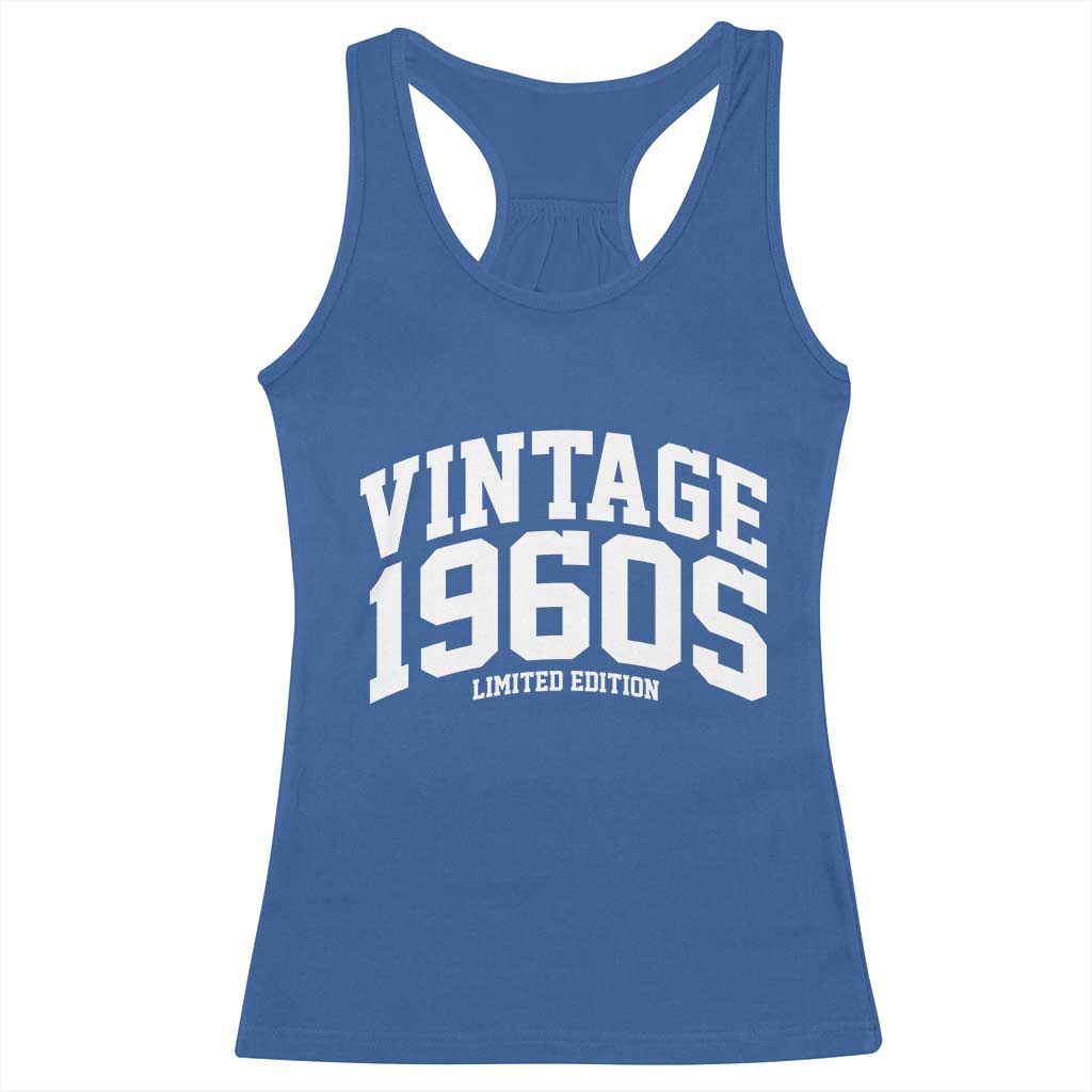 Vintage 1960s Limited Edition Racerback Tank Top Vintage Varsity Funny Cool 1960 Theme