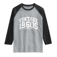 Vintage 1960s Limited Edition Raglan Shirt Vintage Varsity Funny Cool 1960 Theme