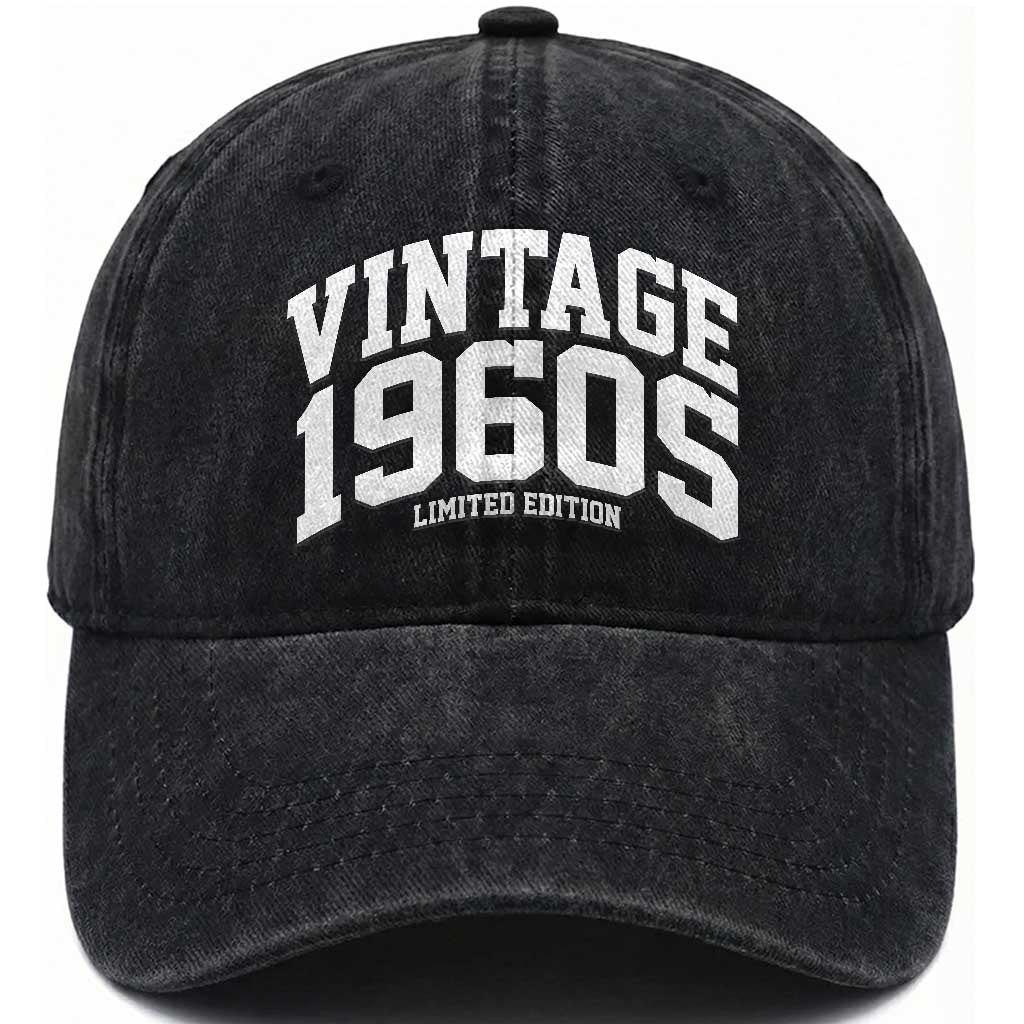 Vintage 1960s Limited Edition Washed Cotton Baseball Cap Vintage Varsity Funny Cool 1960 Theme