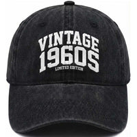 Vintage 1960s Limited Edition Washed Cotton Baseball Cap Vintage Varsity Funny Cool 1960 Theme