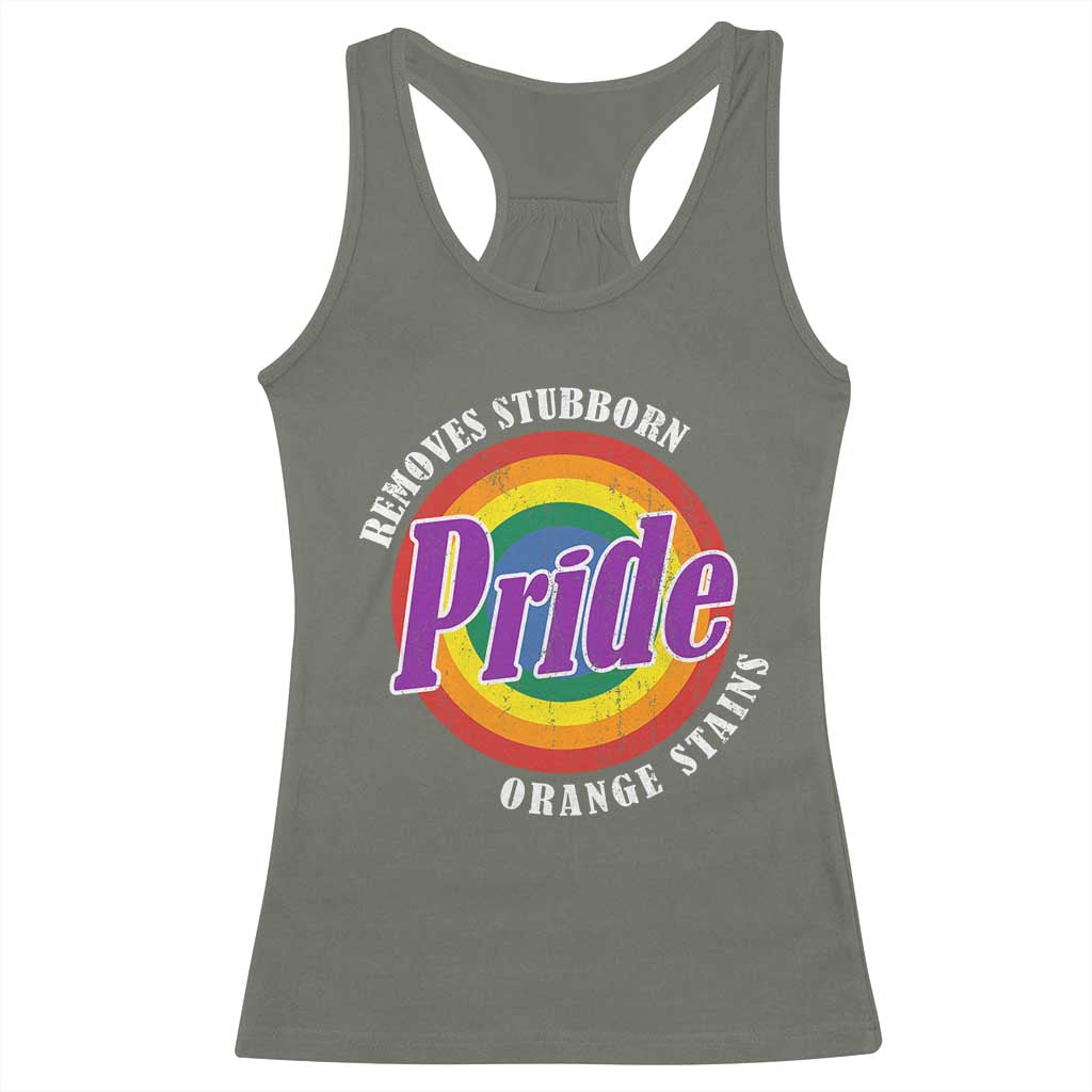 Pride Removes Stubborn Orange Stains Racerback Tank Top Pride Month LGBTQ