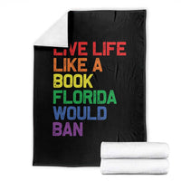 Retro Live Like Book In Florida LGBTQ Subtle Pride Throw Blanket Rainbow LGBTQIA Pride - Wonder Print Shop