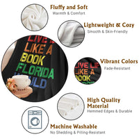 Retro Live Like Book In Florida LGBTQ Subtle Pride Throw Blanket Rainbow LGBTQIA Pride - Wonder Print Shop