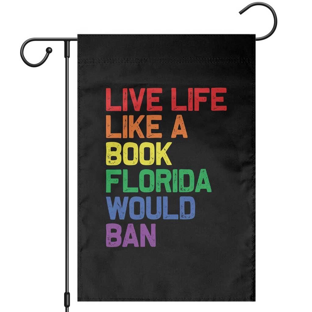 Retro Live Like Book In Florida LGBTQ Subtle Pride Garden Flag Rainbow LGBTQIA Pride - Wonder Print Shop