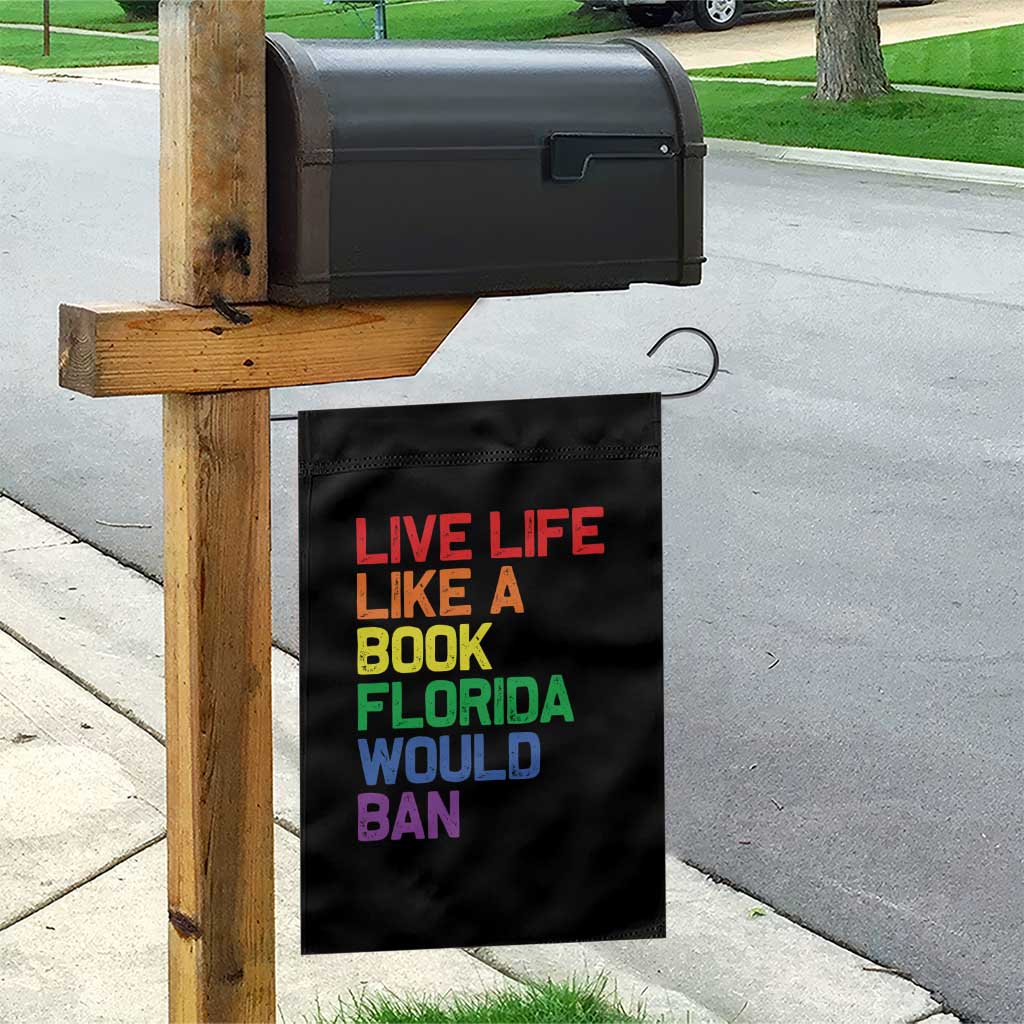 Retro Live Like Book In Florida LGBTQ Subtle Pride Garden Flag Rainbow LGBTQIA Pride - Wonder Print Shop