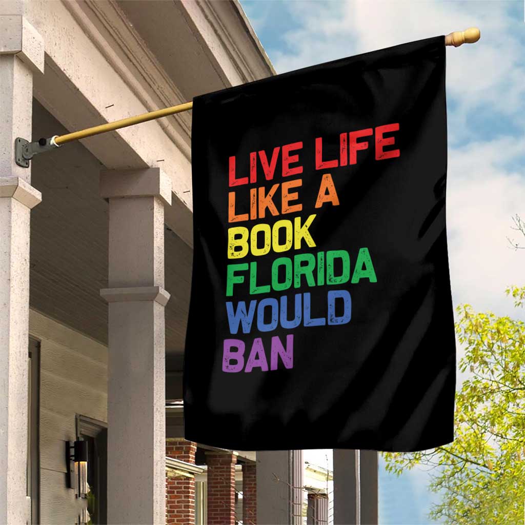 Retro Live Like Book In Florida LGBTQ Subtle Pride Garden Flag Rainbow LGBTQIA Pride - Wonder Print Shop