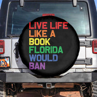 Retro Live Like Book In Florida LGBTQ Subtle Pride Spare Tire Cover Rainbow LGBTQIA Pride - Wonder Print Shop
