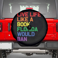 Retro Live Like Book In Florida LGBTQ Subtle Pride Spare Tire Cover Rainbow LGBTQIA Pride - Wonder Print Shop