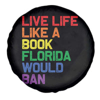 Retro Live Like Book In Florida LGBTQ Subtle Pride Spare Tire Cover Rainbow LGBTQIA Pride - Wonder Print Shop