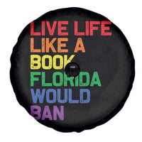 Retro Live Like Book In Florida LGBTQ Subtle Pride Spare Tire Cover Rainbow LGBTQIA Pride - Wonder Print Shop