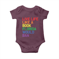 Retro Live Like Book In Florida LGBTQ Subtle Pride Baby Onesie Rainbow LGBTQIA Pride - Wonder Print Shop