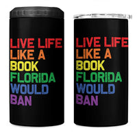 Retro Live Like Book In Florida LGBTQ Subtle Pride 4 in 1 Can Cooler Tumbler Rainbow LGBTQIA Pride - Wonder Print Shop