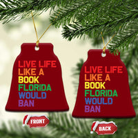 Retro Live Like Book In Florida LGBTQ Subtle Pride Ceramic Ornament Rainbow LGBTQIA Pride - Wonder Print Shop