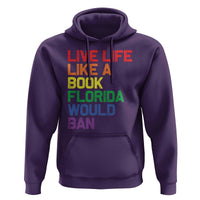 Retro Live Like Book In Florida LGBTQ Subtle Pride Hoodie Rainbow LGBTQIA Pride - Wonder Print Shop