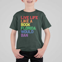 Retro Live Like Book In Florida LGBTQ Subtle Pride T Shirt For Kid Rainbow LGBTQIA Pride - Wonder Print Shop