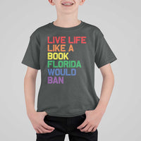 Retro Live Like Book In Florida LGBTQ Subtle Pride T Shirt For Kid Rainbow LGBTQIA Pride - Wonder Print Shop