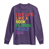 Retro Live Like Book In Florida LGBTQ Subtle Pride Long Sleeve Shirt Rainbow LGBTQIA Pride - Wonder Print Shop
