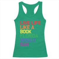 Retro Live Like Book In Florida LGBTQ Subtle Pride Racerback Tank Top Rainbow LGBTQIA Pride - Wonder Print Shop