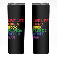 Retro Live Like Book In Florida LGBTQ Subtle Pride Skinny Tumbler Rainbow LGBTQIA Pride - Wonder Print Shop