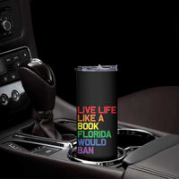 Retro Live Like Book In Florida LGBTQ Subtle Pride Skinny Tumbler Rainbow LGBTQIA Pride - Wonder Print Shop