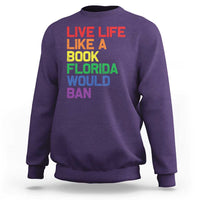 Retro Live Like Book In Florida LGBTQ Subtle Pride Sweatshirt Rainbow LGBTQIA Pride - Wonder Print Shop
